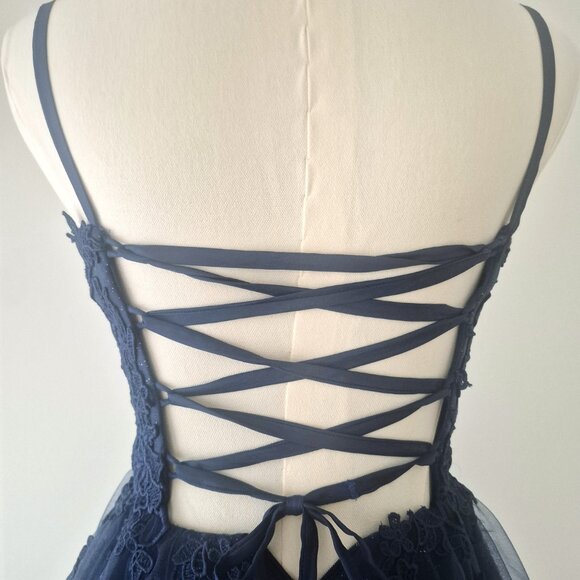 Dark blue graduation dress, size 2 - Picture 6 of 11